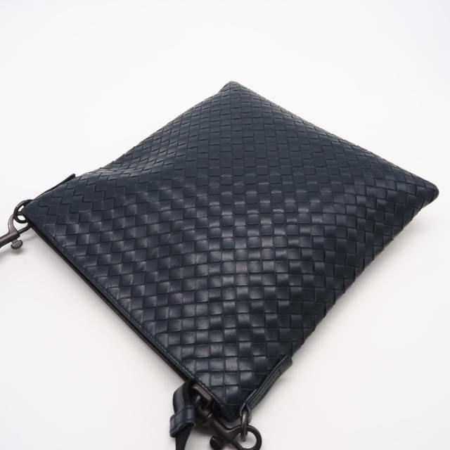 ★3日以内返品可★ 美品 BOTTEGAVENETA ボッテガヴェネタ イントレチャート中 なめし革 クロスボディバッグ 577534 ショルダーバッグ 米国海軍 カーフレザー メンズ