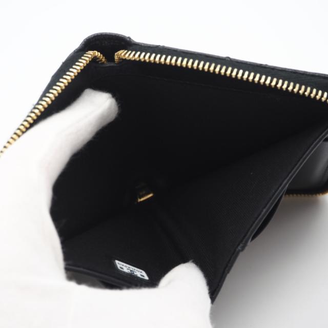 ★3日以内返品可★ 極美品 CHANEL シャネル マトラッセ ココマーク 二つ折り財布 AP5016 二つ折り財布 ブラック ゴールド キャビアスキン レディース