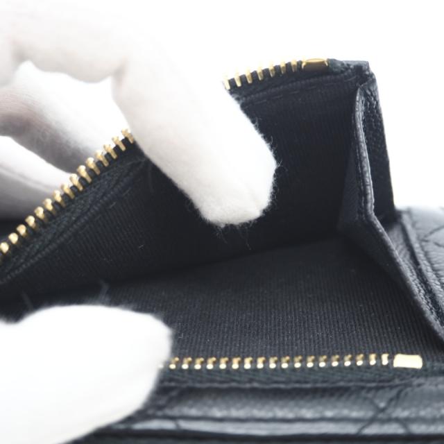 ★3日以内返品可★ 極美品 CHANEL シャネル マトラッセ ココマーク 二つ折り財布 AP5016 二つ折り財布 ブラック ゴールド キャビアスキン レディース