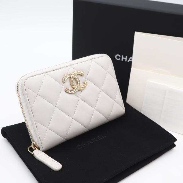 ★3日以内返品可★ 極美品 CHANEL シャネル マトラッセ コインパース AP4341 コインケース グレー ラムスキン レディース