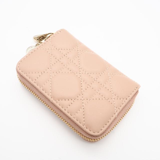 ★3日以内返品可★ 未使用 Christian Dior クリスチャンディオール Lady Dior Voyageur スモール ジップコインケース S0985ONMJ コインケース ピンクベージュ ラムスキン レディース_2