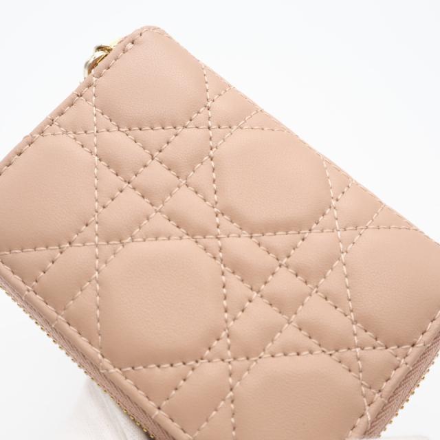 ★3日以内返品可★ 未使用 Christian Dior クリスチャンディオール Lady Dior Voyageur スモール ジップコインケース S0985ONMJ コインケース ピンクベージュ ラムスキン レディース_3