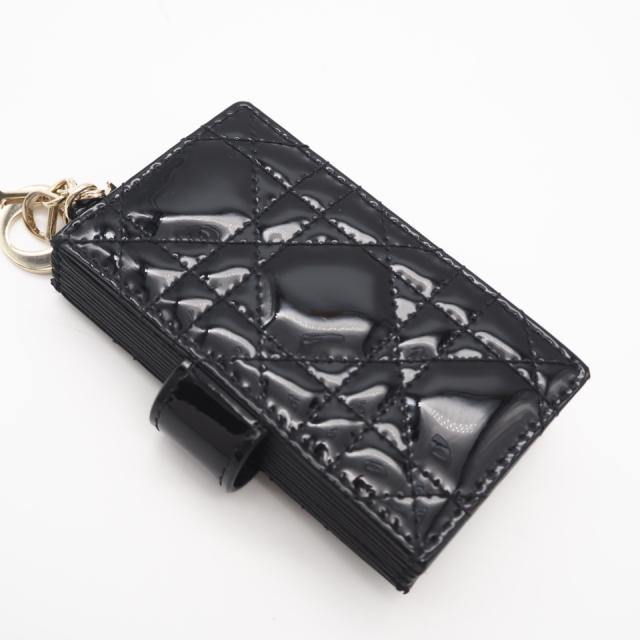★3日以内返品可★ 未使用 Christian Dior クリスチャンディオール Lady Dior Jasmine カードホルダー S0074OVRB_M900 カードケース ブラック パテントレザー レディース_2