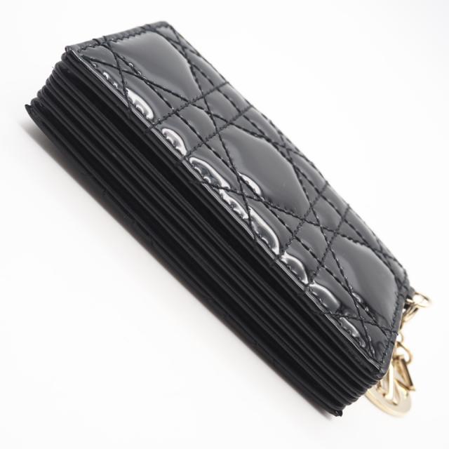 ★3日以内返品可★ 未使用 Christian Dior クリスチャンディオール Lady Dior Jasmine カードホルダー S0074OVRB_M900 カードケース ブラック パテントレザー レディース_5
