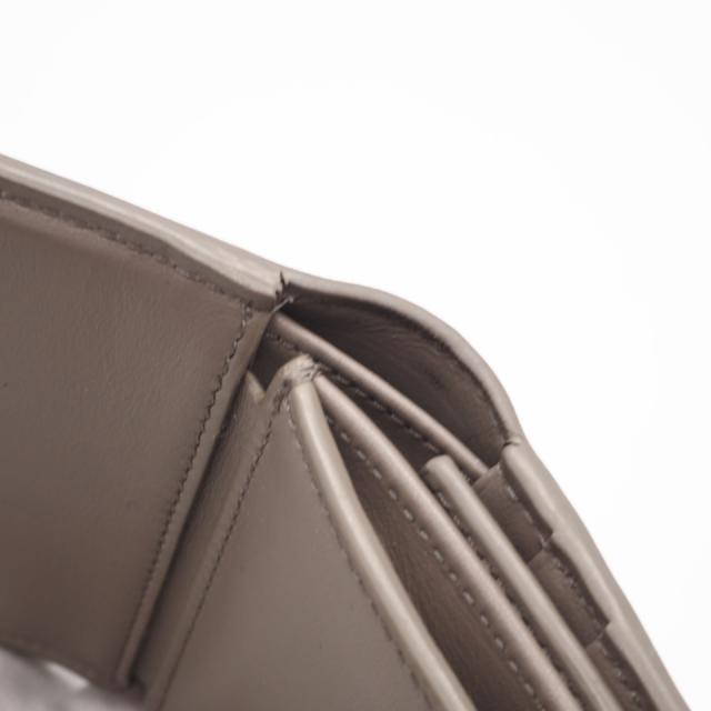 ★3日以内返品可★ 美品 CELINE セリーヌ シャイニーカーフスキン スモール フラップウォレット トリオンフ 10D783DPV.03SA 三つ折り財布 グレージュ カーフレザー レディース_10