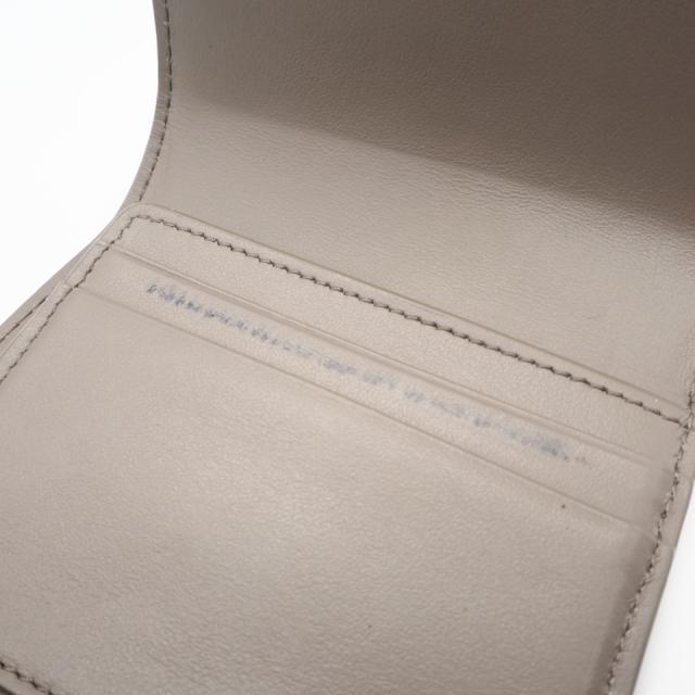 ★3日以内返品可★ 美品 CELINE セリーヌ シャイニーカーフスキン スモール フラップウォレット トリオンフ 10D783DPV.03SA 三つ折り財布 グレージュ カーフレザー レディース_15