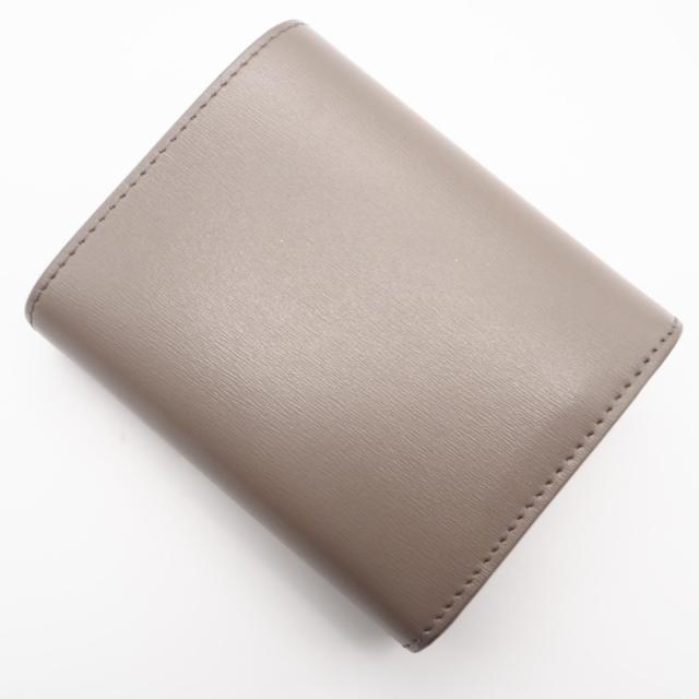 ★3日以内返品可★ 美品 CELINE セリーヌ シャイニーカーフスキン スモール フラップウォレット トリオンフ 10D783DPV.03SA 三つ折り財布 グレージュ カーフレザー レディース_2