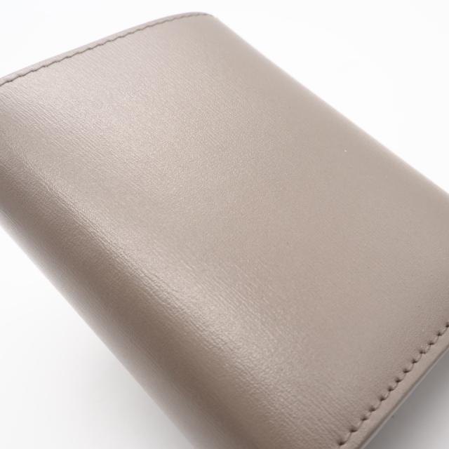 ★3日以内返品可★ 美品 CELINE セリーヌ シャイニーカーフスキン スモール フラップウォレット トリオンフ 10D783DPV.03SA 三つ折り財布 グレージュ カーフレザー レディース_3