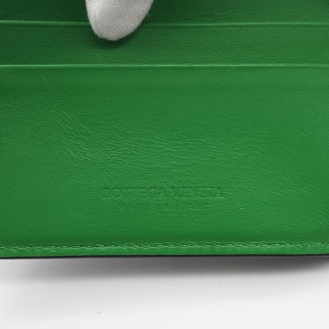 ★3日以内返品可★ 美品 BOTTEGAVENETA ボッテガヴェネタ マキシイントレチャート レザー 二つ折り財布 743004 二つ折り財布 ブラック グリーン カーフレザー メンズ_13