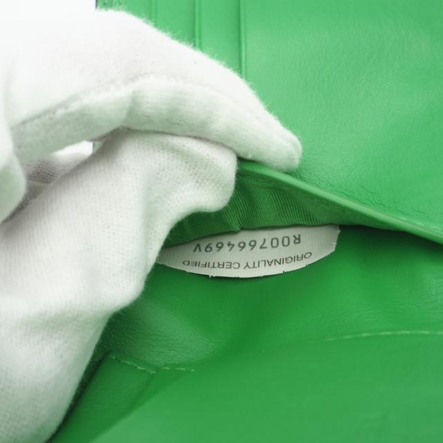 ★3日以内返品可★ 美品 BOTTEGAVENETA ボッテガヴェネタ マキシイントレチャート レザー 二つ折り財布 743004 二つ折り財布 ブラック グリーン カーフレザー メンズ_14