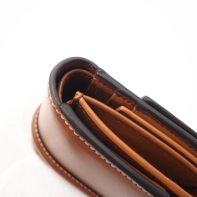 ★3日以内返品可★ 美品 CELINE セリーヌ 16 セーズ スモール トリフォールドウォレット タン 10F523CQ7.04LU 三つ折り財布 ブラウン カーフレザー レディース_9