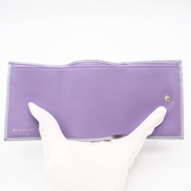★3日以内返品可★ 極美品 BVLGARI ブルガリ ブルガリブルガリ コンパクトウォレット 292549 三つ折り財布 パープル レザー レディース_10
