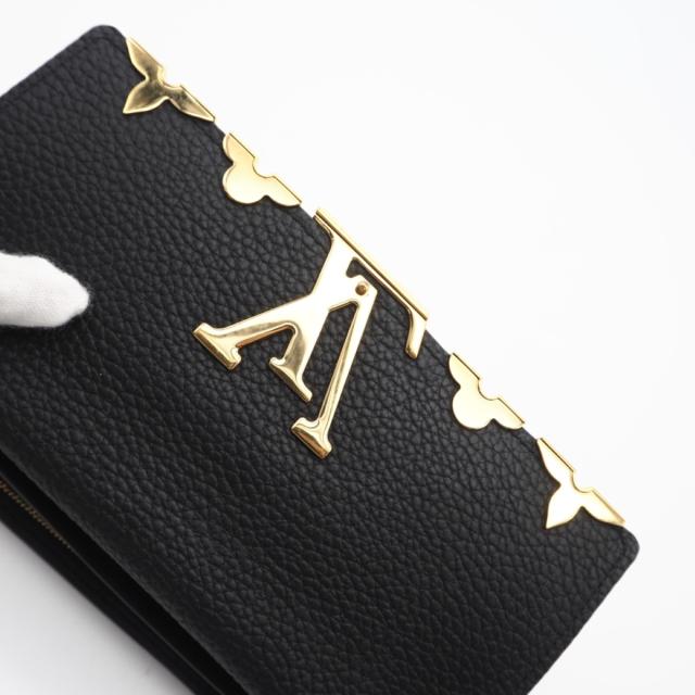 ★3日以内返品可★ 美品 LOUIS VUITTON ルイ・ヴィトン トリヨン ポルトフォイユカプシーヌ M64551 長財布 ブラック ゴールド トリヨンレザー レディース_12