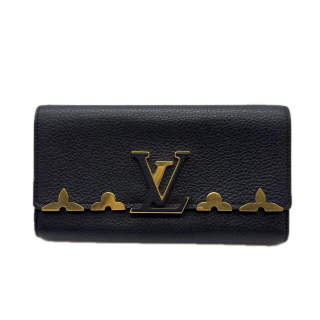 ★3日以内返品可★ 美品 LOUIS VUITTON ルイ・ヴィトン トリヨン ポルトフォイユカプシーヌ M64551 長財布 ブラック ゴールド トリヨンレザー レディース_1
