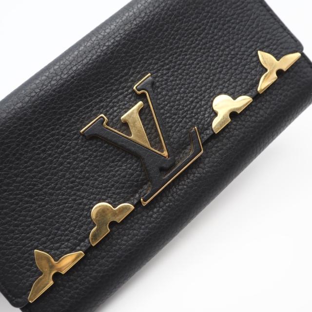 ★3日以内返品可★ 美品 LOUIS VUITTON ルイ・ヴィトン トリヨン ポルトフォイユカプシーヌ M64551 長財布 ブラック ゴールド トリヨンレザー レディース_4