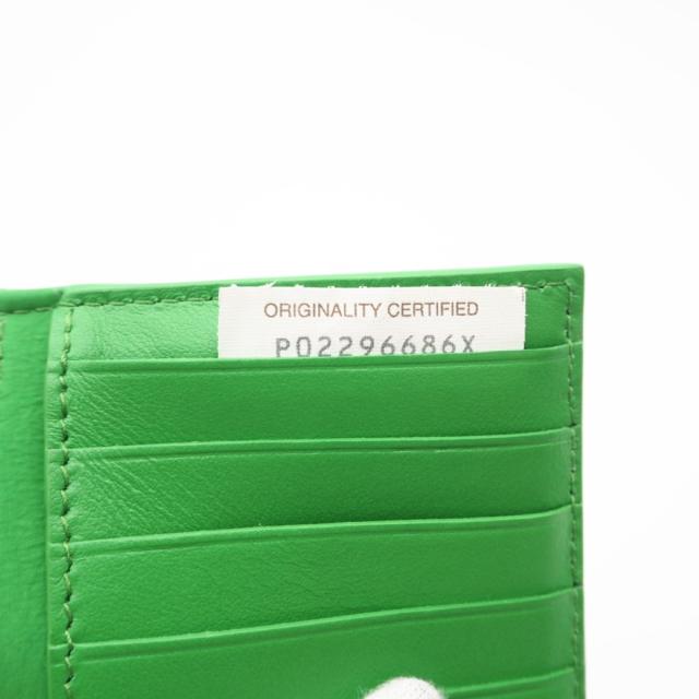 ★3日以内返品可★ 極美品 BOTTEGAVENETA ボッテガヴェネタ ロゴバンド 二つ折り長財布 701271 長財布 グリーン エナメル メンズ_12