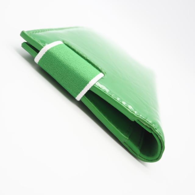 ★3日以内返品可★ 極美品 BOTTEGAVENETA ボッテガヴェネタ ロゴバンド 二つ折り長財布 701271 長財布 グリーン エナメル メンズ_7