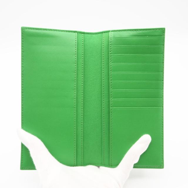 ★3日以内返品可★ 極美品 BOTTEGAVENETA ボッテガヴェネタ ロゴバンド 二つ折り長財布 701271 長財布 グリーン エナメル メンズ_8