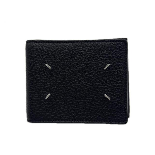 ★3日以内返品可★ 美品 MAISON MARGIELA メゾンマルジェラ 4ステッチ 二つ折りコンパクトウォレット S55UI0294 二つ折り財布 ブラック レザー メンズ_1