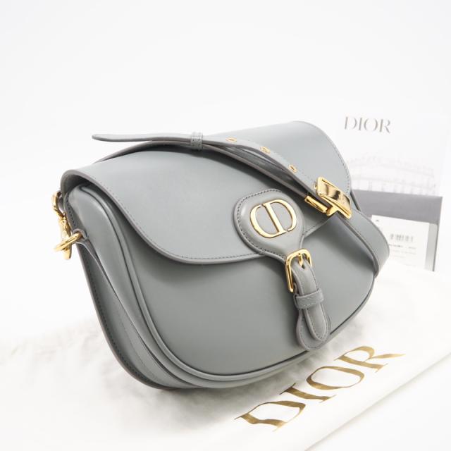 ★3日以内返品可★ 美品 Christian Dior クリスチャンディオール ボックスカーフスキン Dior Bobby バッグ ミディアム M9319UMOL_M41G ショルダーバッグ グレー カーフレザー レディース