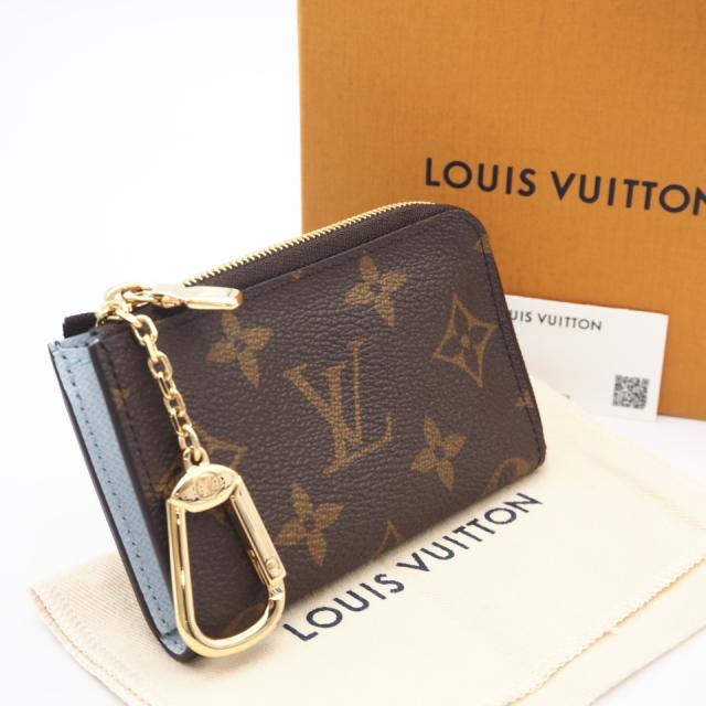 ★3日以内返品可★ 極美品 LOUIS VUITTON ルイ・ヴィトン モノグラム ポルトクレノア オランプブルー M83612 コインケース ブラウン ベージュ ブルー コーティングキャンバス レディース