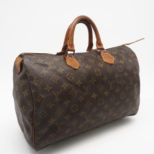 ★3日以内返品可★ LOUIS VUITTON ルイ・ヴィトン モノグラム キャンバス スピーディ35 M41524 ハンドバッグ ブラウン コーティングキャンバス レザー レディース