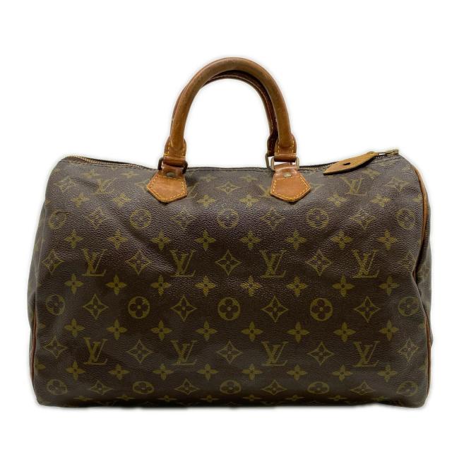 ★3日以内返品可★ LOUIS VUITTON ルイ・ヴィトン モノグラム キャンバス スピーディ35 M41524 ハンドバッグ ブラウン コーティングキャンバス レザー レディース_1