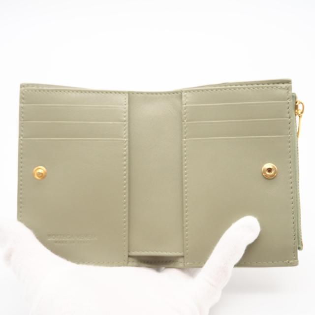 ★3日以内返品可★ 極美品 BOTTEGAVENETA ボッテガヴェネタ カセット スモール 二つ折りウォレット トラバーチン 742698 二つ折り財布 ベージュ ラムスキン レディース_10