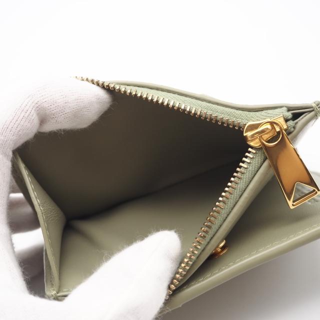 ★3日以内返品可★ 極美品 BOTTEGAVENETA ボッテガヴェネタ カセット スモール 二つ折りウォレット トラバーチン 742698 二つ折り財布 ベージュ ラムスキン レディース_12