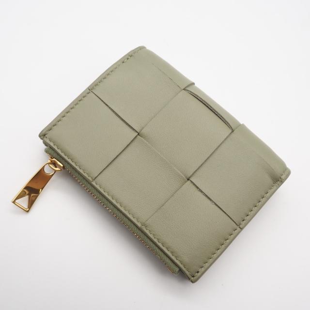 ★3日以内返品可★ 極美品 BOTTEGAVENETA ボッテガヴェネタ カセット スモール 二つ折りウォレット トラバーチン 742698 二つ折り財布 ベージュ ラムスキン レディース_2