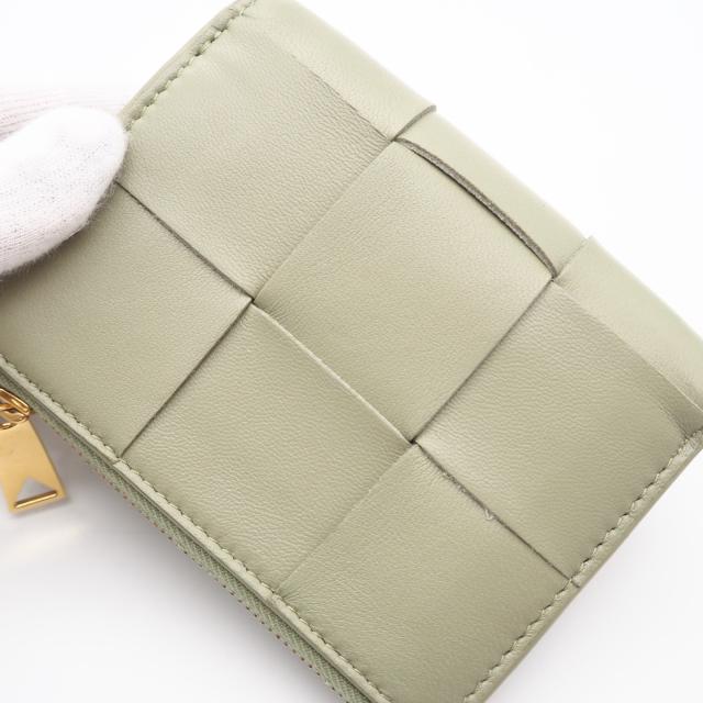 ★3日以内返品可★ 極美品 BOTTEGAVENETA ボッテガヴェネタ カセット スモール 二つ折りウォレット トラバーチン 742698 二つ折り財布 ベージュ ラムスキン レディース_3