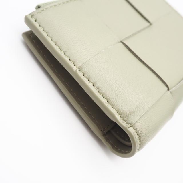 ★3日以内返品可★ 極美品 BOTTEGAVENETA ボッテガヴェネタ カセット スモール 二つ折りウォレット トラバーチン 742698 二つ折り財布 ベージュ ラムスキン レディース_7