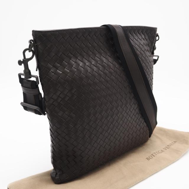 ★3日以内返品可★ 美品 BOTTEGAVENETA ボッテガヴェネタ イントレチャート ショルダーバッグ - ショルダーバッグ 赤銅色 カーフレザー メンズ