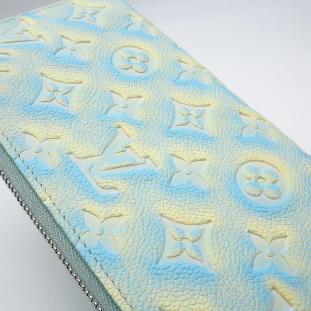 ★3日以内返品可★ 未使用 LOUIS VUITTON ルイ・ヴィトン モノグラム アンプラント サマー スターダスト ジッピーウォレット ヴェール ドー M81466 長財布 ブルー イエロー グレインカーフレザー レディース_3