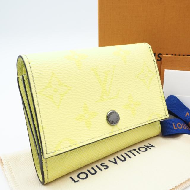 ★3日以内返品可★ 美品 LOUIS VUITTON ルイ・ヴィトン タイガラマ ヴィクター ウォレット レモン M14129 三つ折り財布 イエロー コーティングキャンバス レディース