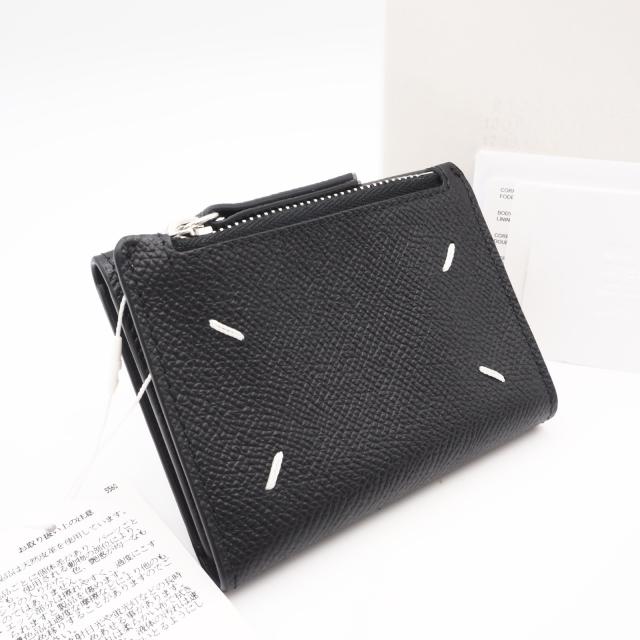 ★3日以内返品可★ 極美品 MAISON MARGIELA メゾンマルジェラ カーフスキン PHOTO TRIFOLD WALLET SA2UI0018 三つ折り財布 ブラック カーフレザー メンズ