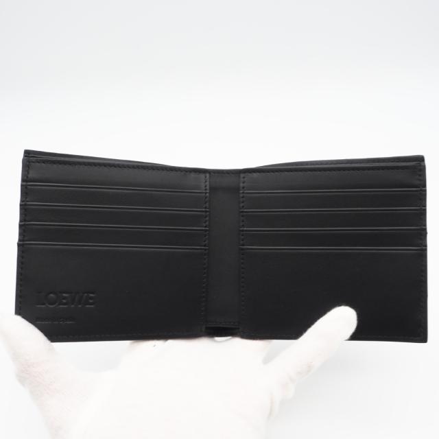 ★3日以内返品可★ 極美品 LOEWE ロエベ ソフトグレインカーフ バイフォールド ウォレット C660302X05 二つ折り財布 グレー ブラック グレインカーフレザー メンズ_9