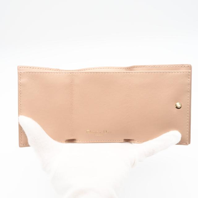 ★3日以内返品可★ 美品 Christian Dior クリスチャンディオール グレインドカーフスキン 30 モンテーニュ ロータスウォレット S2084OBAE 三つ折り財布 ベージュ グレインカーフレザー レディース_11