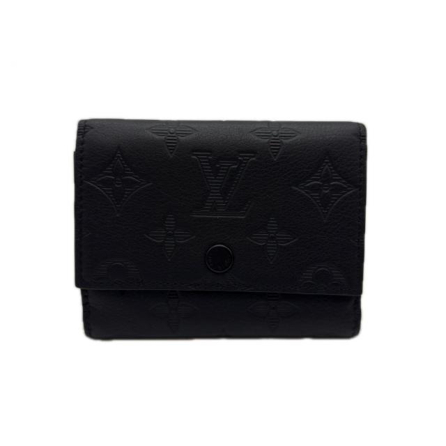 ★3日以内返品可★ 美品 LOUIS VUITTON ルイ・ヴィトン モノグラム シャドウ ヴィクター ウォレット M12635 三つ折り財布 ブラック カーフレザー メンズ_1