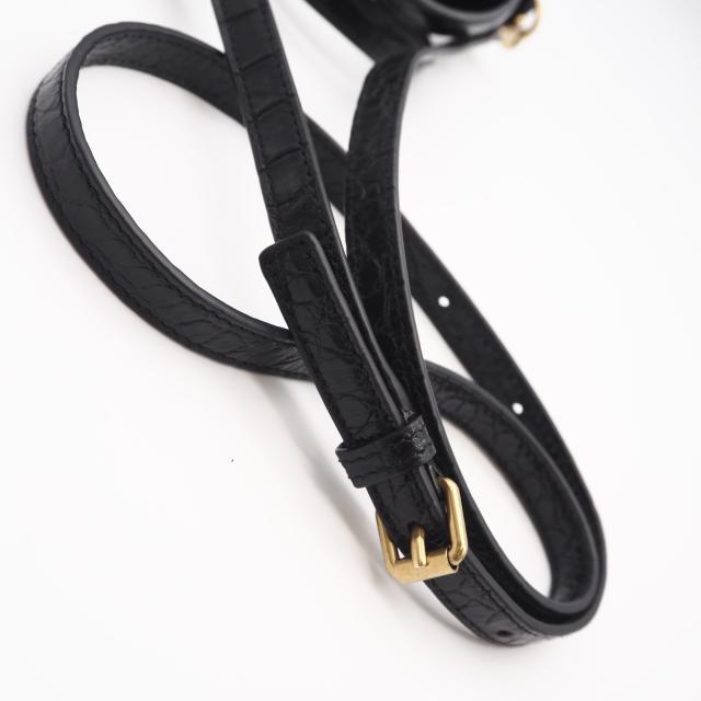 ★3日以内返品可★ 美品 SAINT LAURENT サンローラン クロコ型押し ミニ トイ ショッピング 712367 2wayハンドバッグ ブラック クロコダイル レザー レディース_10