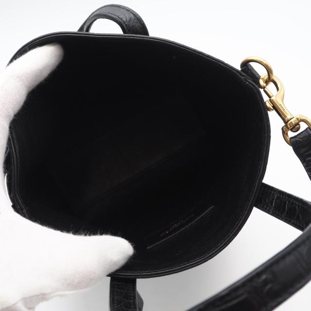 ★3日以内返品可★ 美品 SAINT LAURENT サンローラン クロコ型押し ミニ トイ ショッピング 712367 2wayハンドバッグ ブラック クロコダイル レザー レディース_12