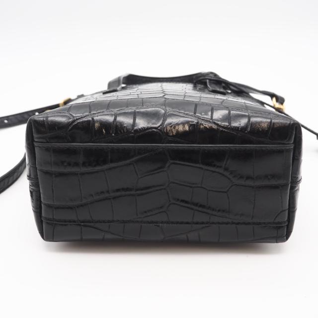★3日以内返品可★ 美品 SAINT LAURENT サンローラン クロコ型押し ミニ トイ ショッピング 712367 2wayハンドバッグ ブラック クロコダイル レザー レディース_5