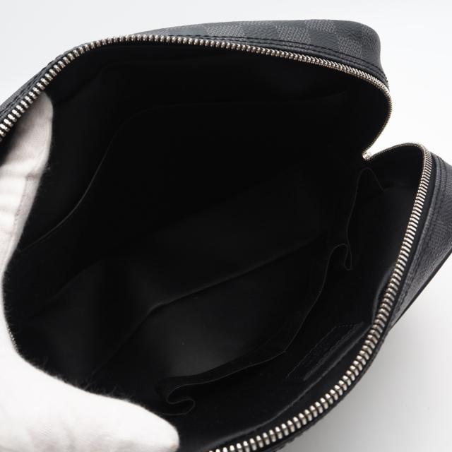★3日以内返品可★ 極美品 LOUIS VUITTON ルイ・ヴィトン ダミエ グラフィット トゥルーストワレGM N47521 セカンドバッグ ブラック グレー コーティングキャンバス レザー メンズ_9