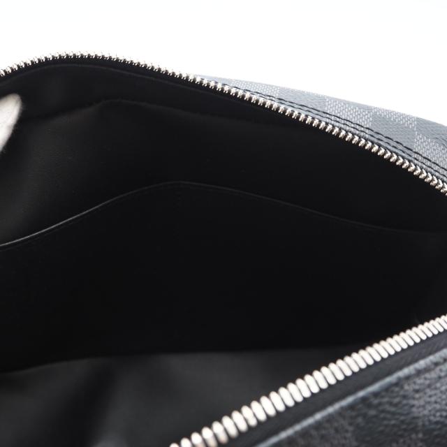 ★3日以内返品可★ 極美品 LOUIS VUITTON ルイ・ヴィトン ダミエ グラフィット トゥルーストワレGM N47521 セカンドバッグ ブラック グレー コーティングキャンバス レザー メンズ_10