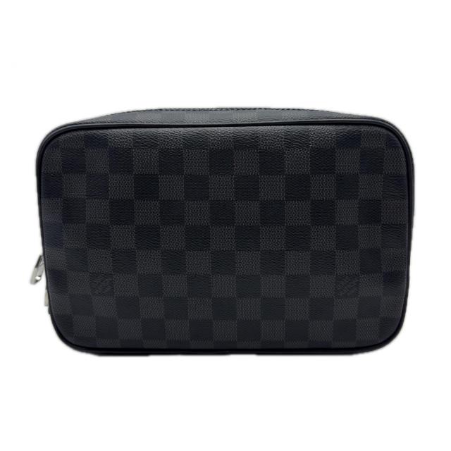 ★3日以内返品可★ 極美品 LOUIS VUITTON ルイ・ヴィトン ダミエ グラフィット トゥルーストワレGM N47521 セカンドバッグ ブラック グレー コーティングキャンバス レザー メンズ_1