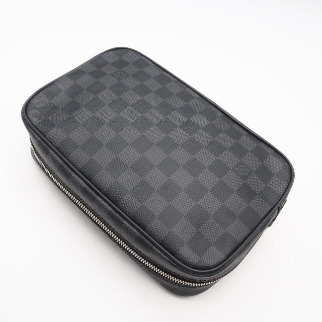 ★3日以内返品可★ 極美品 LOUIS VUITTON ルイ・ヴィトン ダミエ グラフィット トゥルーストワレGM N47521 セカンドバッグ ブラック グレー コーティングキャンバス レザー メンズ_2