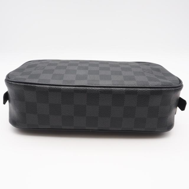 ★3日以内返品可★ 極美品 LOUIS VUITTON ルイ・ヴィトン ダミエ グラフィット トゥルーストワレGM N47521 セカンドバッグ ブラック グレー コーティングキャンバス レザー メンズ_4