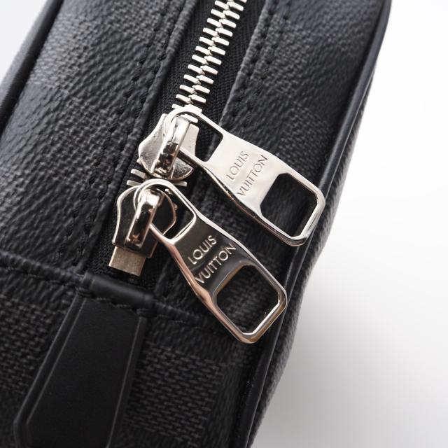 ★3日以内返品可★ 極美品 LOUIS VUITTON ルイ・ヴィトン ダミエ グラフィット トゥルーストワレGM N47521 セカンドバッグ ブラック グレー コーティングキャンバス レザー メンズ_8
