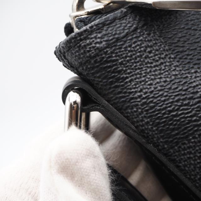 ★3日以内返品可★ 美品 LOUIS VUITTON ルイ・ヴィトン ダミエ グラフィット ミックMM N41106 ショルダーバッグ ブラック キャンバス メンズ_10
