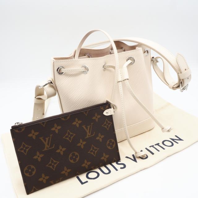 ★3日以内返品可★ 極美品 LOUIS VUITTON ルイ・ヴィトン エピ ノエBB クオーツ ホワイト M12848 ショルダーバッグ アイボリー レザー レディース